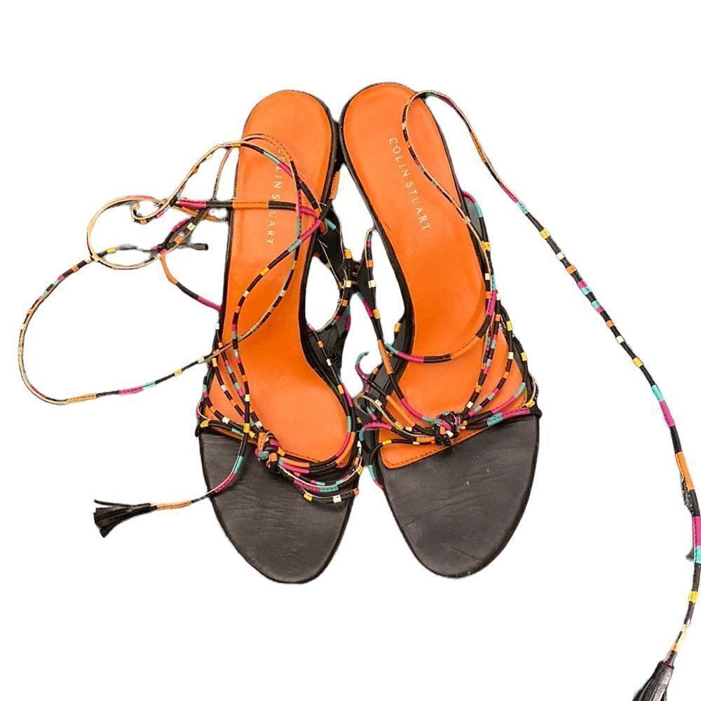 Colin Stuart lace up color block healed sandal Size 9